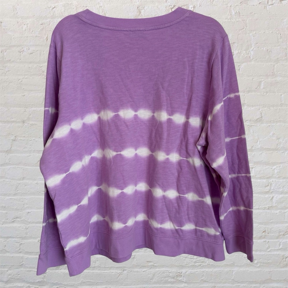 Talbots Tie-Dye Women's Sweatshirt Plus 2X Purple White Summer Cozy Pastel NEW - Picture 2 of 12